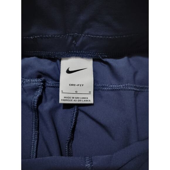 Nike womens Dri-fit Bliss Luxe 7/8 training navy blue pants size L - Picture 10 of 11